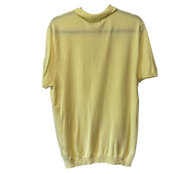 Zara Vintage Lighweight Pale Yellow Knit Polo Shirt - Picture 7 of 10